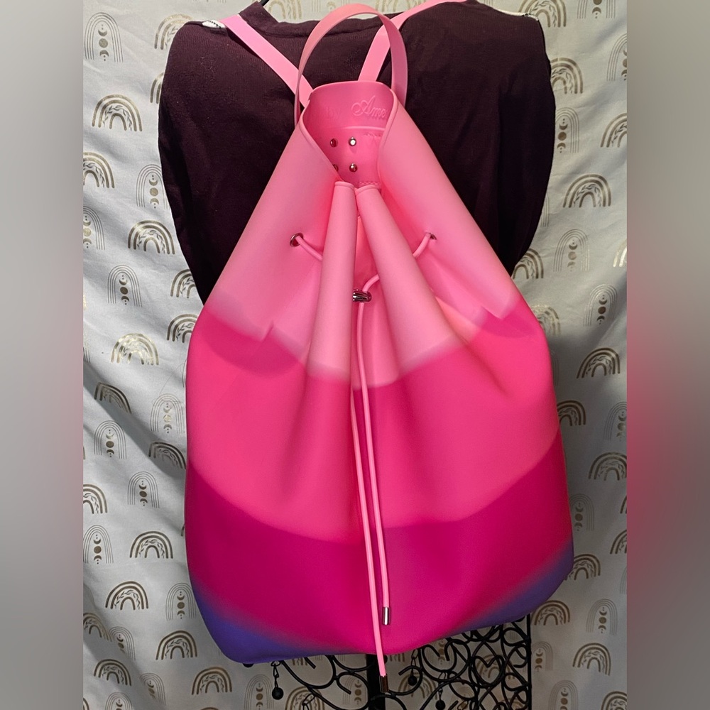 Hot Pink Backpack with Drawstring Closure and Smooth Finish